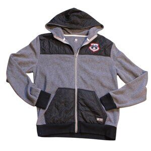 Element Mens Gray Black Zip Up Hoodie Fleece Jacket Medium